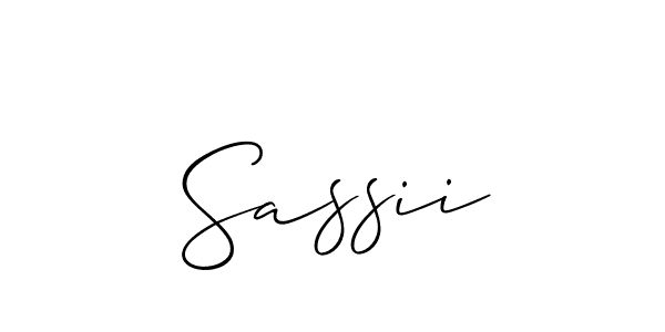 It looks lik you need a new signature style for name Sassii. Design unique handwritten (Allison_Script) signature with our free signature maker in just a few clicks. Sassii signature style 2 images and pictures png
