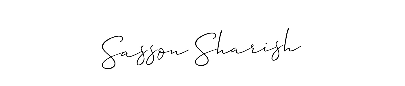 How to make Sasson Sharish name signature. Use Allison_Script style for creating short signs online. This is the latest handwritten sign. Sasson Sharish signature style 2 images and pictures png