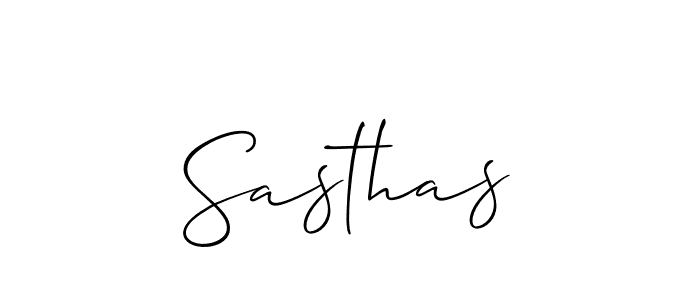 How to make Sasthas signature? Allison_Script is a professional autograph style. Create handwritten signature for Sasthas name. Sasthas signature style 2 images and pictures png