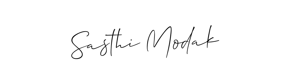 Also we have Sasthi Modak name is the best signature style. Create professional handwritten signature collection using Allison_Script autograph style. Sasthi Modak signature style 2 images and pictures png