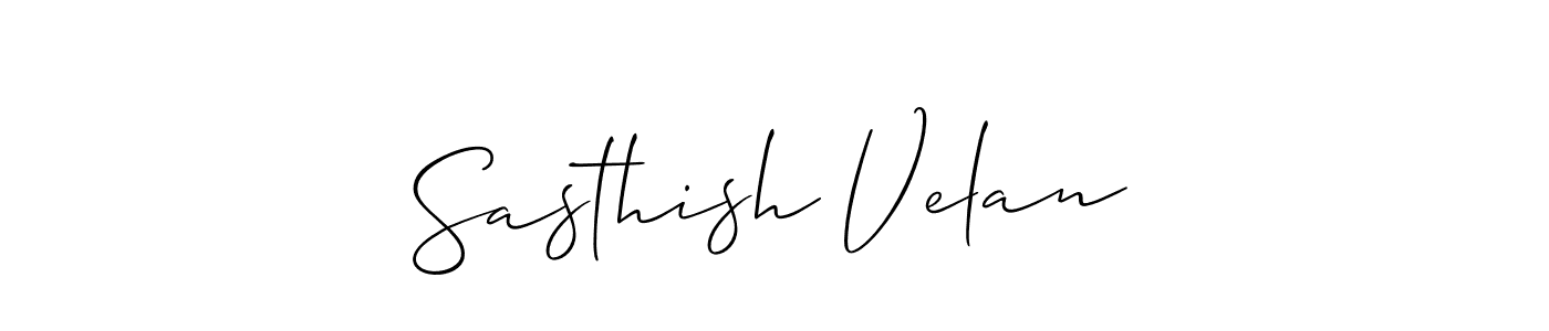 Use a signature maker to create a handwritten signature online. With this signature software, you can design (Allison_Script) your own signature for name Sasthish Velan. Sasthish Velan signature style 2 images and pictures png