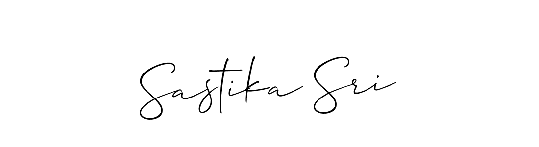 The best way (Allison_Script) to make a short signature is to pick only two or three words in your name. The name Sastika Sri include a total of six letters. For converting this name. Sastika Sri signature style 2 images and pictures png