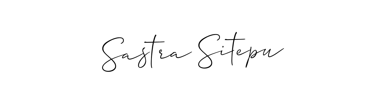 Design your own signature with our free online signature maker. With this signature software, you can create a handwritten (Allison_Script) signature for name Sastra Sitepu. Sastra Sitepu signature style 2 images and pictures png