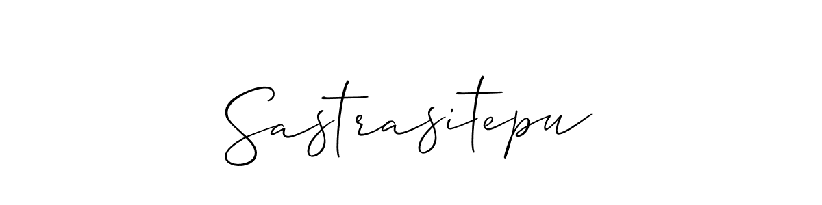 How to make Sastrasitepu signature? Allison_Script is a professional autograph style. Create handwritten signature for Sastrasitepu name. Sastrasitepu signature style 2 images and pictures png