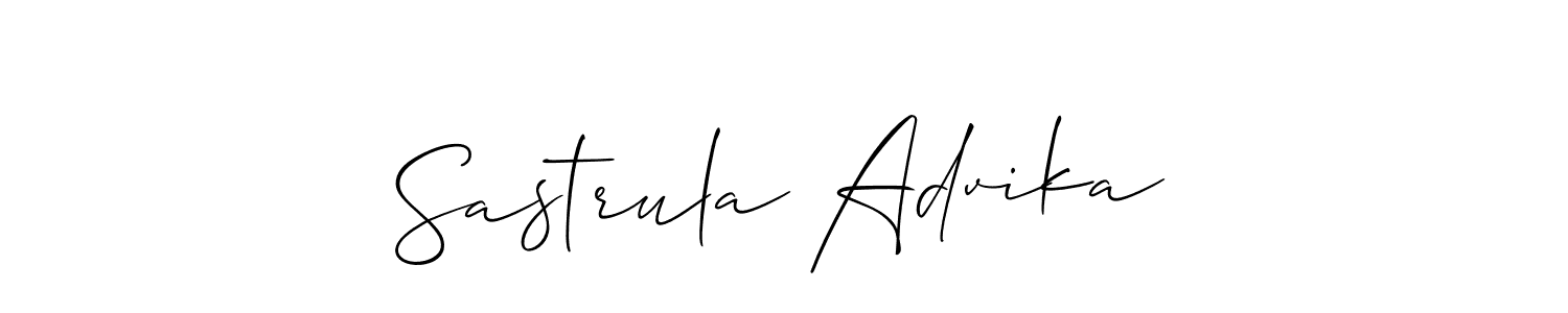 How to make Sastrula Advika signature? Allison_Script is a professional autograph style. Create handwritten signature for Sastrula Advika name. Sastrula Advika signature style 2 images and pictures png