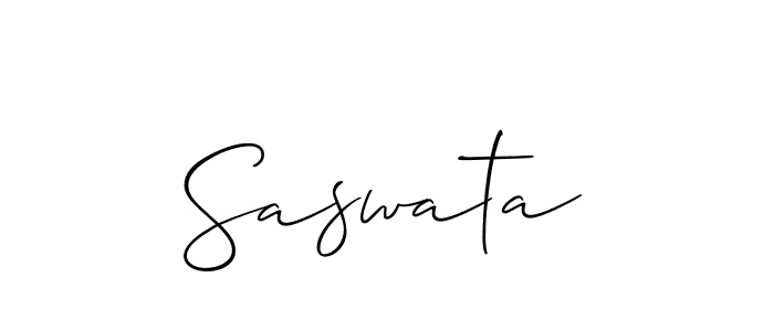 Design your own signature with our free online signature maker. With this signature software, you can create a handwritten (Allison_Script) signature for name Saswata. Saswata signature style 2 images and pictures png