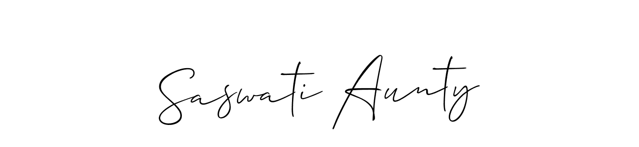 if you are searching for the best signature style for your name Saswati Aunty. so please give up your signature search. here we have designed multiple signature styles  using Allison_Script. Saswati Aunty signature style 2 images and pictures png