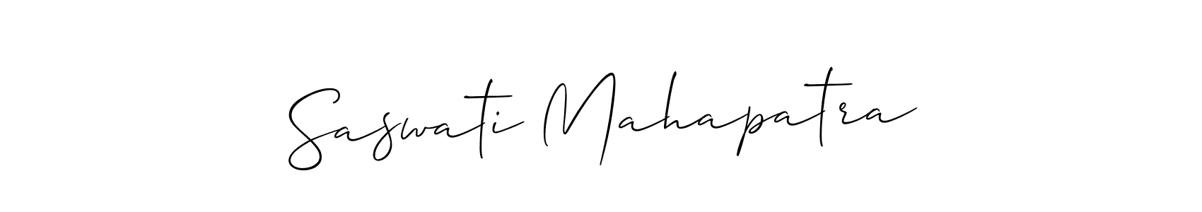 You should practise on your own different ways (Allison_Script) to write your name (Saswati Mahapatra) in signature. don't let someone else do it for you. Saswati Mahapatra signature style 2 images and pictures png