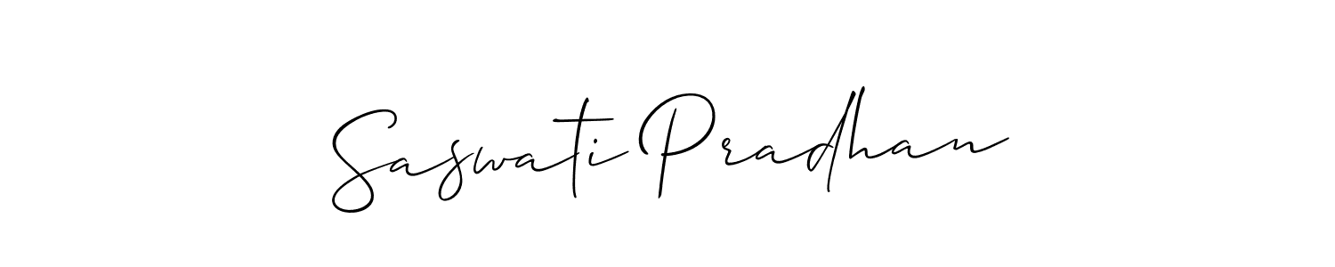 Also You can easily find your signature by using the search form. We will create Saswati Pradhan name handwritten signature images for you free of cost using Allison_Script sign style. Saswati Pradhan signature style 2 images and pictures png