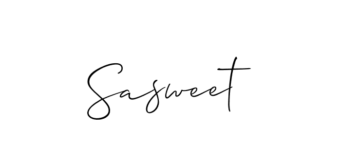 The best way (Allison_Script) to make a short signature is to pick only two or three words in your name. The name Sasweet include a total of six letters. For converting this name. Sasweet signature style 2 images and pictures png