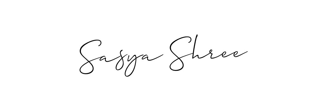 Use a signature maker to create a handwritten signature online. With this signature software, you can design (Allison_Script) your own signature for name Sasya Shree. Sasya Shree signature style 2 images and pictures png