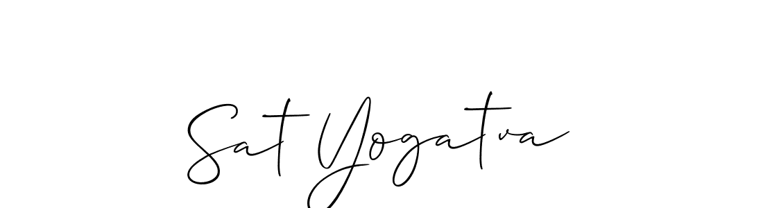 The best way (Allison_Script) to make a short signature is to pick only two or three words in your name. The name Sat Yogatva include a total of six letters. For converting this name. Sat Yogatva signature style 2 images and pictures png