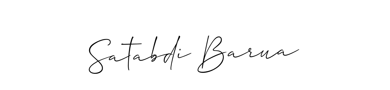 Make a beautiful signature design for name Satabdi Barua. With this signature (Allison_Script) style, you can create a handwritten signature for free. Satabdi Barua signature style 2 images and pictures png