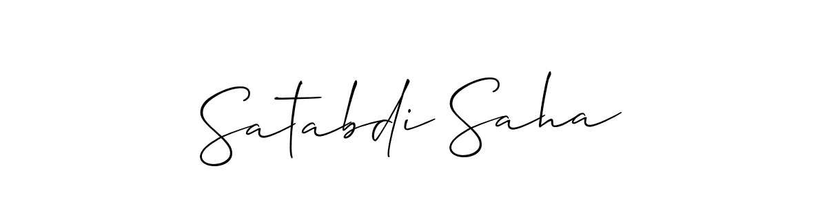 Satabdi Saha stylish signature style. Best Handwritten Sign (Allison_Script) for my name. Handwritten Signature Collection Ideas for my name Satabdi Saha. Satabdi Saha signature style 2 images and pictures png