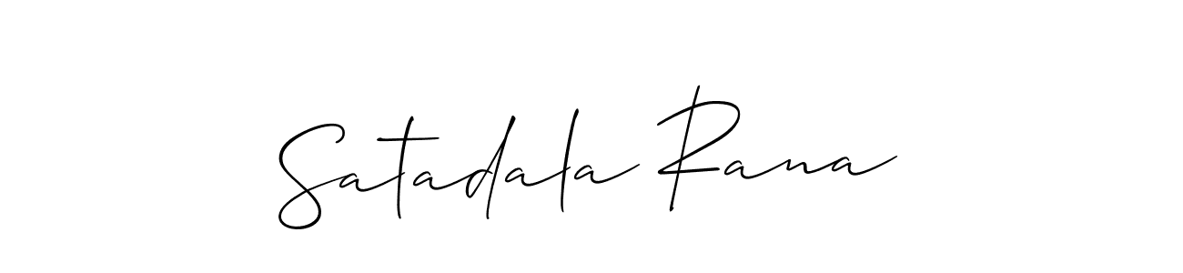 Similarly Allison_Script is the best handwritten signature design. Signature creator online .You can use it as an online autograph creator for name Satadala Rana. Satadala Rana signature style 2 images and pictures png