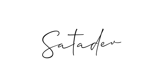 Design your own signature with our free online signature maker. With this signature software, you can create a handwritten (Allison_Script) signature for name Satadev. Satadev signature style 2 images and pictures png