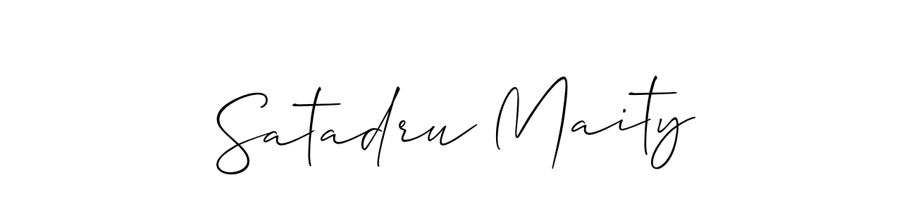 Allison_Script is a professional signature style that is perfect for those who want to add a touch of class to their signature. It is also a great choice for those who want to make their signature more unique. Get Satadru Maity name to fancy signature for free. Satadru Maity signature style 2 images and pictures png