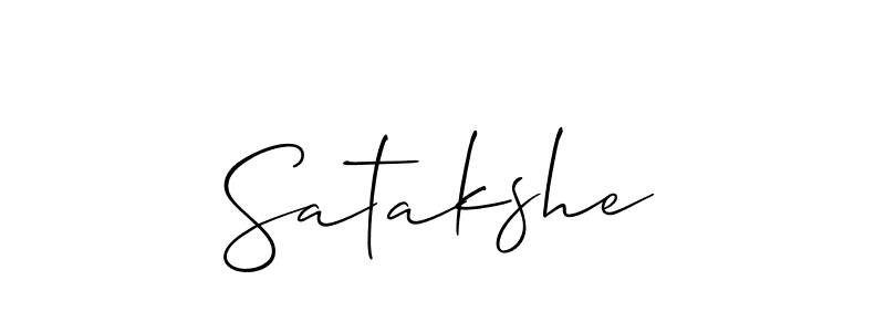 Make a beautiful signature design for name Satakshe. With this signature (Allison_Script) style, you can create a handwritten signature for free. Satakshe signature style 2 images and pictures png