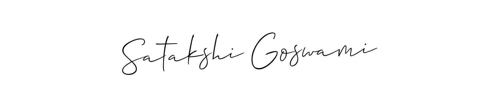 You should practise on your own different ways (Allison_Script) to write your name (Satakshi Goswami) in signature. don't let someone else do it for you. Satakshi Goswami signature style 2 images and pictures png