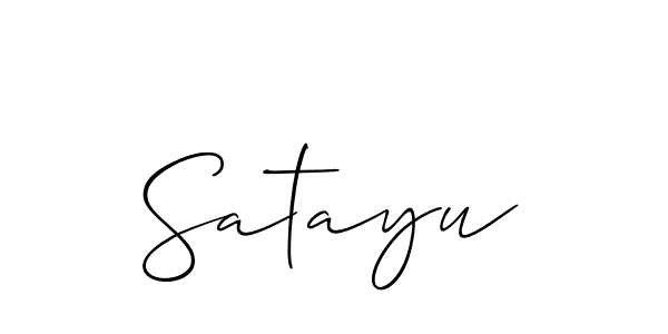 You should practise on your own different ways (Allison_Script) to write your name (Satayu) in signature. don't let someone else do it for you. Satayu signature style 2 images and pictures png