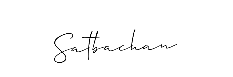 Make a beautiful signature design for name Satbachan. With this signature (Allison_Script) style, you can create a handwritten signature for free. Satbachan signature style 2 images and pictures png