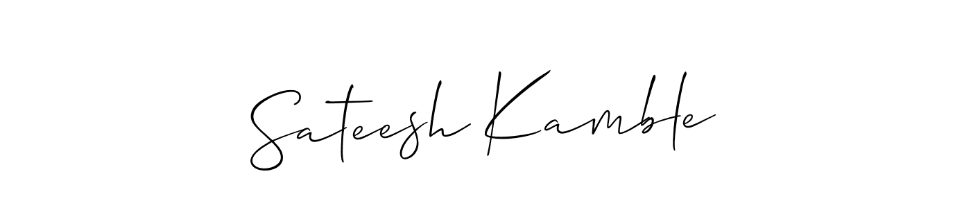 Allison_Script is a professional signature style that is perfect for those who want to add a touch of class to their signature. It is also a great choice for those who want to make their signature more unique. Get Sateesh Kamble name to fancy signature for free. Sateesh Kamble signature style 2 images and pictures png