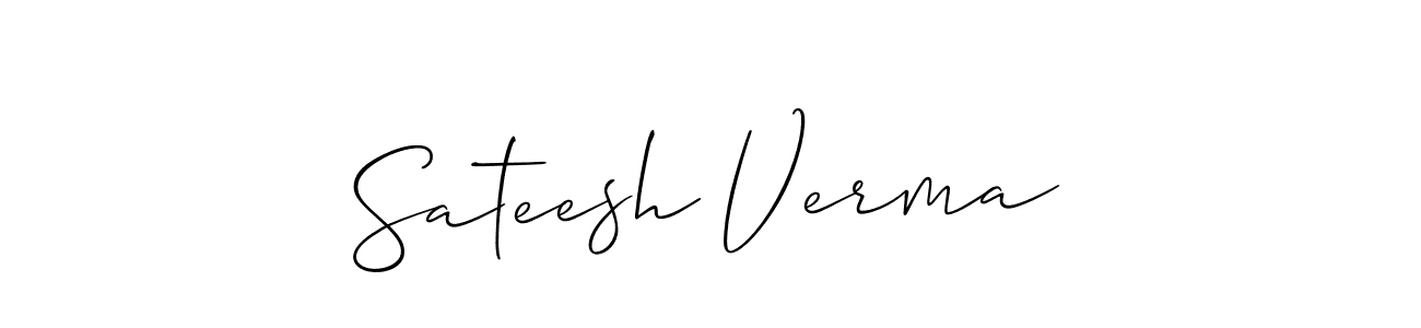 Create a beautiful signature design for name Sateesh Verma. With this signature (Allison_Script) fonts, you can make a handwritten signature for free. Sateesh Verma signature style 2 images and pictures png