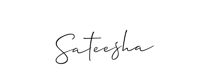 Also we have Sateesha name is the best signature style. Create professional handwritten signature collection using Allison_Script autograph style. Sateesha signature style 2 images and pictures png