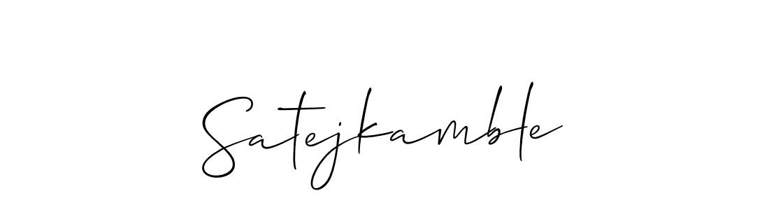 The best way (Allison_Script) to make a short signature is to pick only two or three words in your name. The name Satejkamble include a total of six letters. For converting this name. Satejkamble signature style 2 images and pictures png