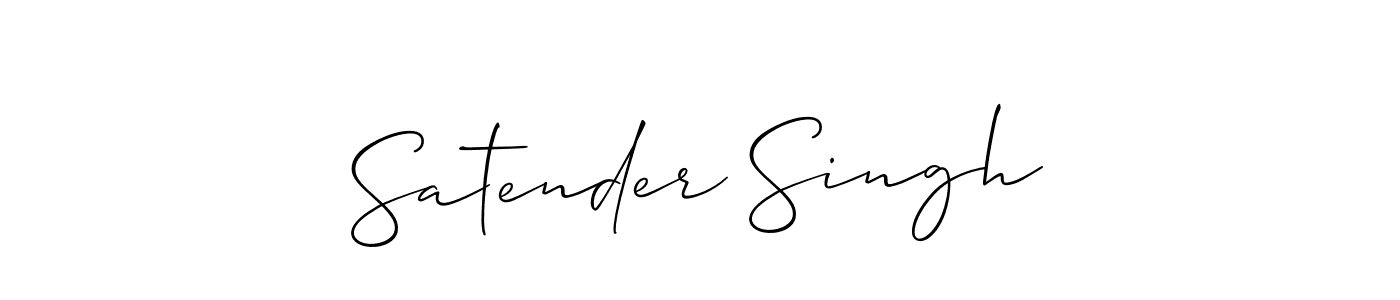 How to make Satender Singh signature? Allison_Script is a professional autograph style. Create handwritten signature for Satender Singh name. Satender Singh signature style 2 images and pictures png