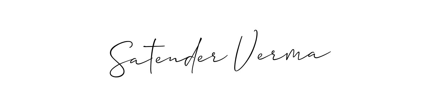 Make a beautiful signature design for name Satender Verma. With this signature (Allison_Script) style, you can create a handwritten signature for free. Satender Verma signature style 2 images and pictures png