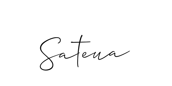 Make a short Sateua signature style. Manage your documents anywhere anytime using Allison_Script. Create and add eSignatures, submit forms, share and send files easily. Sateua signature style 2 images and pictures png