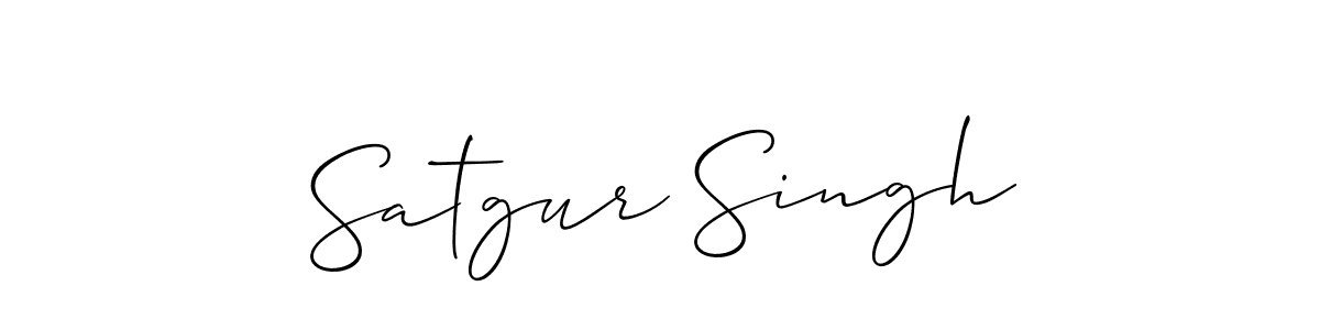 Make a beautiful signature design for name Satgur Singh. With this signature (Allison_Script) style, you can create a handwritten signature for free. Satgur Singh signature style 2 images and pictures png