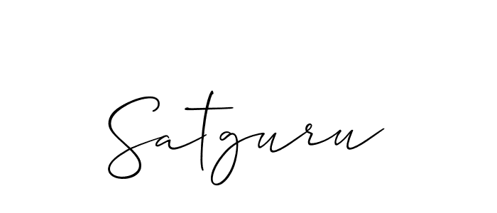 Use a signature maker to create a handwritten signature online. With this signature software, you can design (Allison_Script) your own signature for name Satguru. Satguru signature style 2 images and pictures png