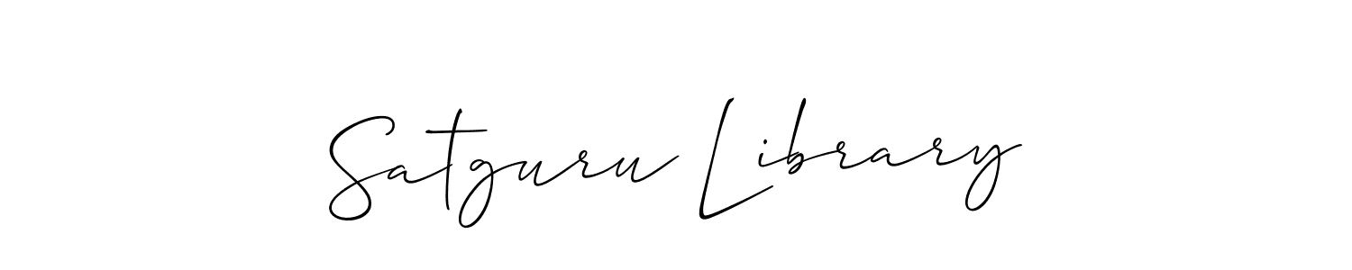 Make a beautiful signature design for name Satguru Library. With this signature (Allison_Script) style, you can create a handwritten signature for free. Satguru Library signature style 2 images and pictures png