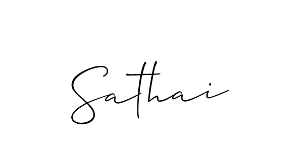 Use a signature maker to create a handwritten signature online. With this signature software, you can design (Allison_Script) your own signature for name Sathai. Sathai signature style 2 images and pictures png