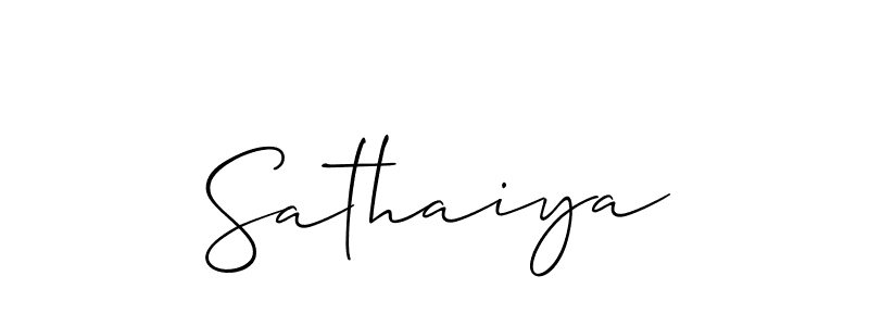 Allison_Script is a professional signature style that is perfect for those who want to add a touch of class to their signature. It is also a great choice for those who want to make their signature more unique. Get Sathaiya name to fancy signature for free. Sathaiya signature style 2 images and pictures png