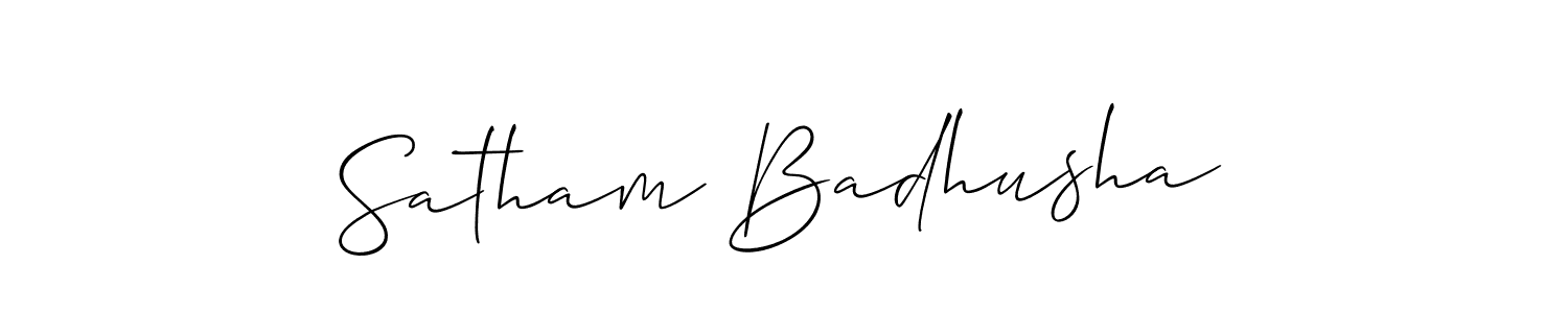 Make a beautiful signature design for name Satham Badhusha. With this signature (Allison_Script) style, you can create a handwritten signature for free. Satham Badhusha signature style 2 images and pictures png