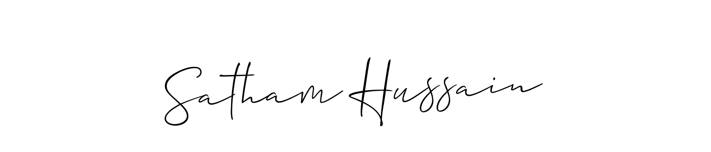 This is the best signature style for the Satham Hussain name. Also you like these signature font (Allison_Script). Mix name signature. Satham Hussain signature style 2 images and pictures png