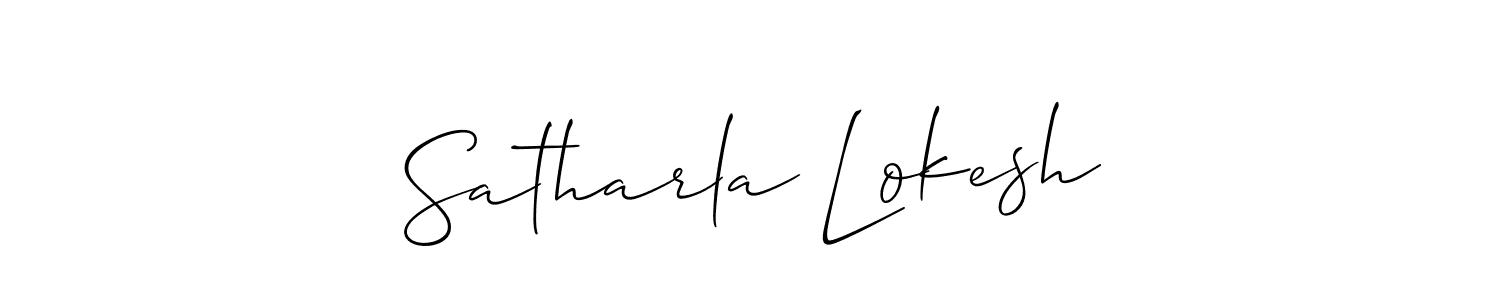 Create a beautiful signature design for name Satharla Lokesh. With this signature (Allison_Script) fonts, you can make a handwritten signature for free. Satharla Lokesh signature style 2 images and pictures png