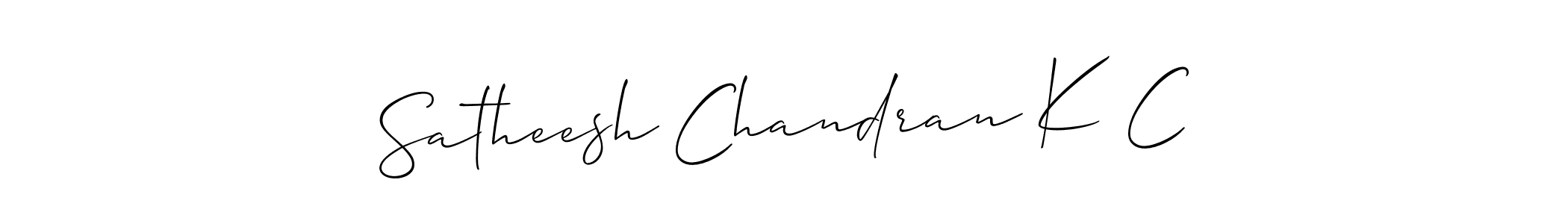 You should practise on your own different ways (Allison_Script) to write your name (Satheesh Chandran K C) in signature. don't let someone else do it for you. Satheesh Chandran K C signature style 2 images and pictures png
