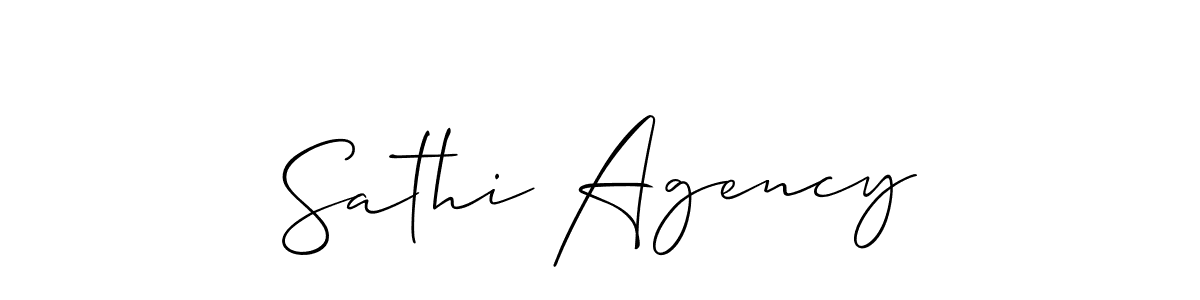 You should practise on your own different ways (Allison_Script) to write your name (Sathi Agency) in signature. don't let someone else do it for you. Sathi Agency signature style 2 images and pictures png