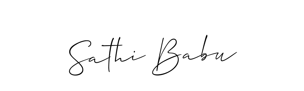 How to make Sathi Babu signature? Allison_Script is a professional autograph style. Create handwritten signature for Sathi Babu name. Sathi Babu signature style 2 images and pictures png