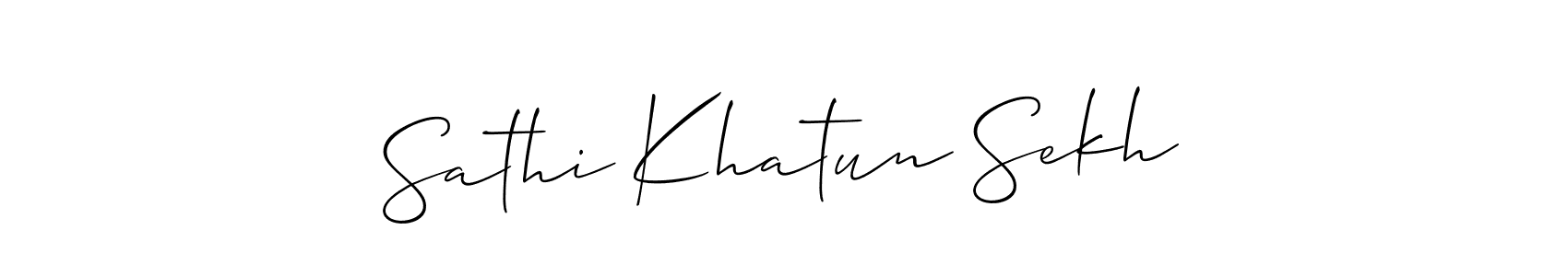 Similarly Allison_Script is the best handwritten signature design. Signature creator online .You can use it as an online autograph creator for name Sathi Khatun Sekh. Sathi Khatun Sekh signature style 2 images and pictures png