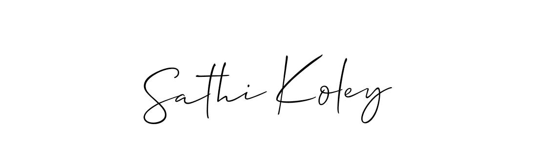 You should practise on your own different ways (Allison_Script) to write your name (Sathi Koley) in signature. don't let someone else do it for you. Sathi Koley signature style 2 images and pictures png