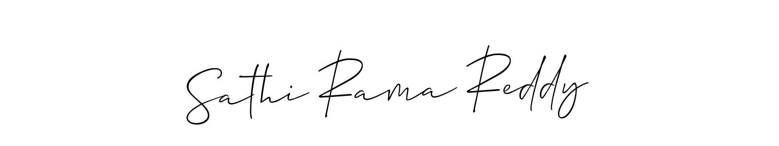 It looks lik you need a new signature style for name Sathi Rama Reddy. Design unique handwritten (Allison_Script) signature with our free signature maker in just a few clicks. Sathi Rama Reddy signature style 2 images and pictures png