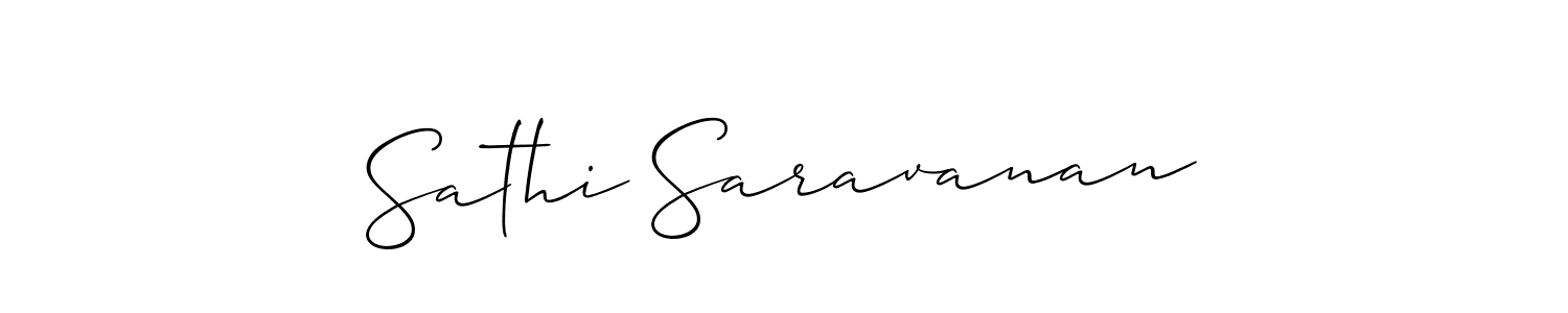 Allison_Script is a professional signature style that is perfect for those who want to add a touch of class to their signature. It is also a great choice for those who want to make their signature more unique. Get Sathi Saravanan name to fancy signature for free. Sathi Saravanan signature style 2 images and pictures png