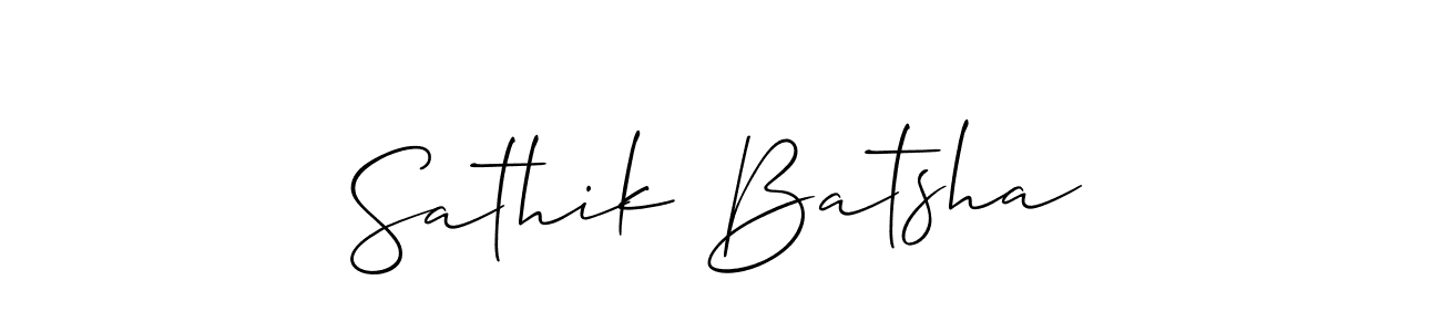 The best way (Allison_Script) to make a short signature is to pick only two or three words in your name. The name Sathik Batsha include a total of six letters. For converting this name. Sathik Batsha signature style 2 images and pictures png