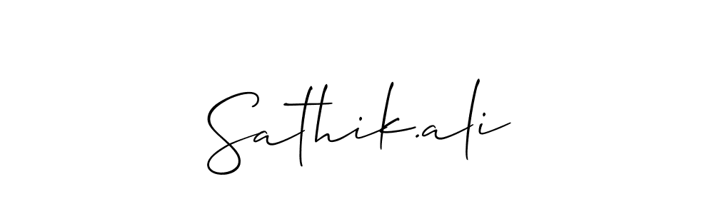 How to make Sathik.ali name signature. Use Allison_Script style for creating short signs online. This is the latest handwritten sign. Sathik.ali signature style 2 images and pictures png