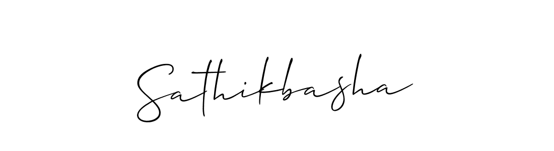 Design your own signature with our free online signature maker. With this signature software, you can create a handwritten (Allison_Script) signature for name Sathikbasha. Sathikbasha signature style 2 images and pictures png